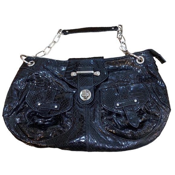 botkier NWOT black snake scales chain strap under the shoulder bag - Picture 9 of 11